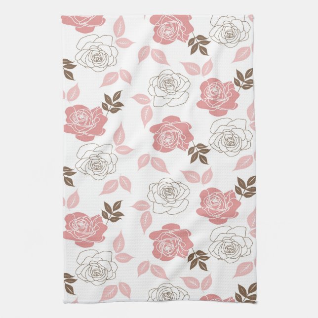 Pink Roses Kitchen Towel (Vertical)