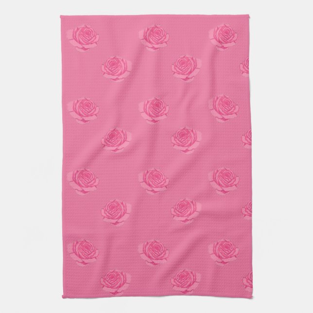Pink roses kitchen towel (Vertical)