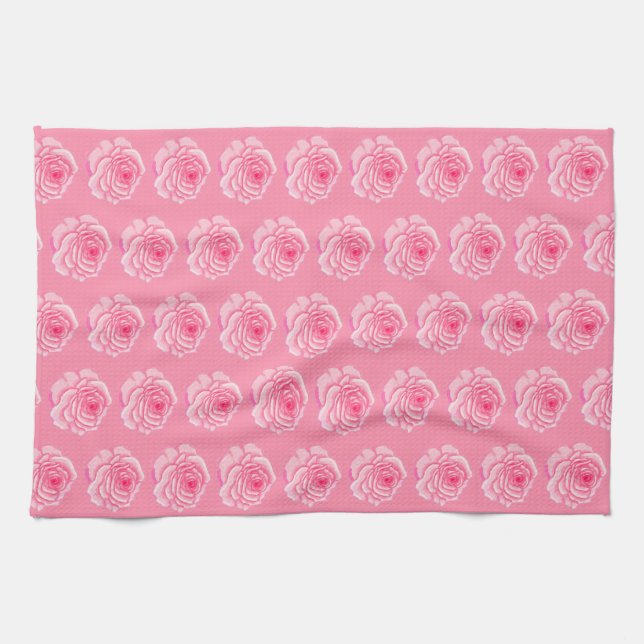 Pink roses kitchen towel (Horizontal)