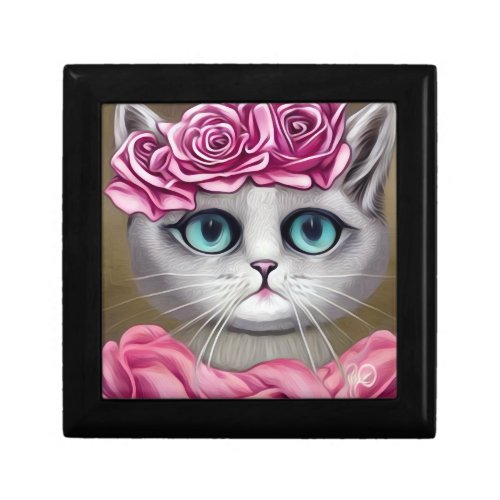 Pink Roses Kitten Gift Box