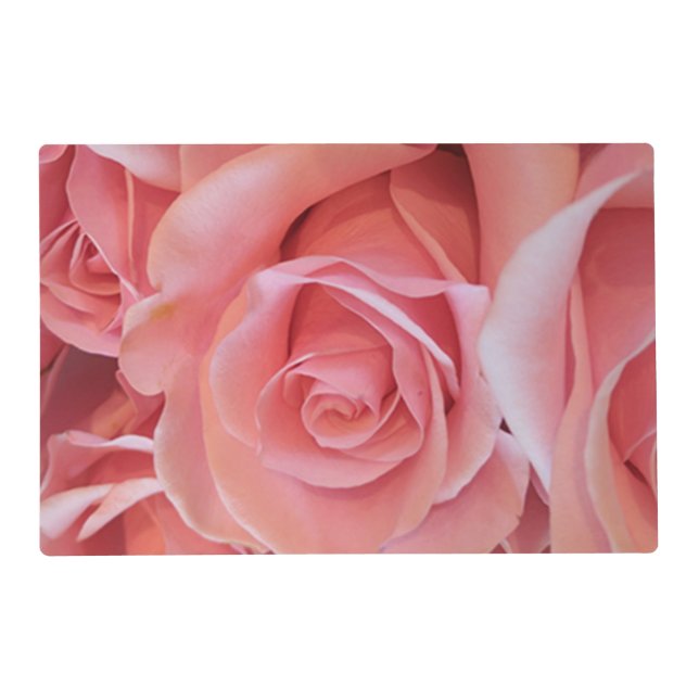 Pink Roses Laminated Placemat (Front)