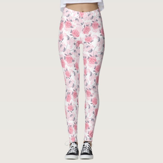 Pink roses leggings (Front)