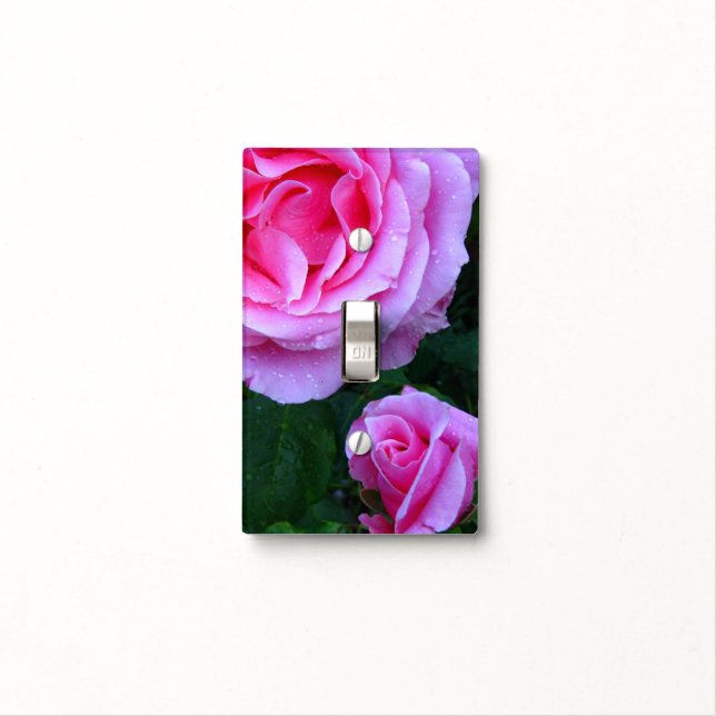 Pink Roses Light Switch Cover (In Situ)