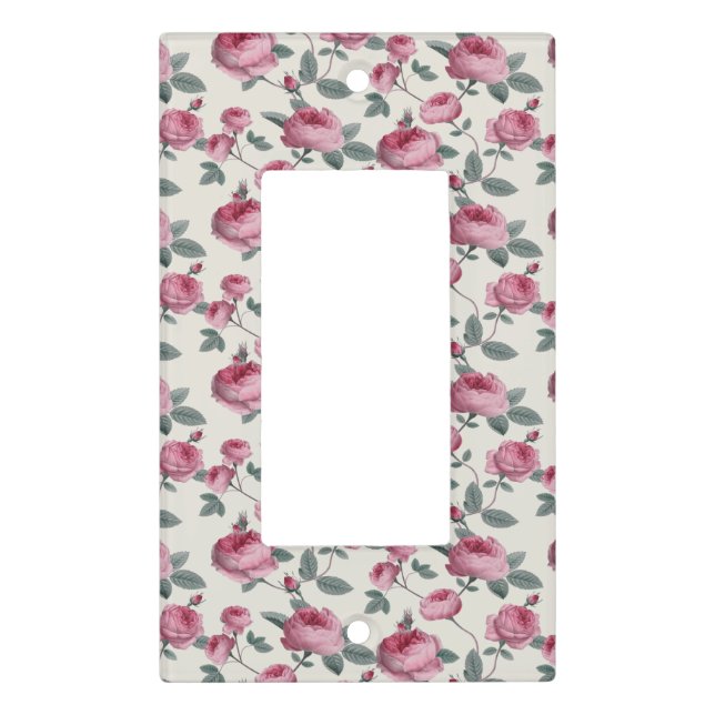 Pink Roses Light Switch Cover (Front)