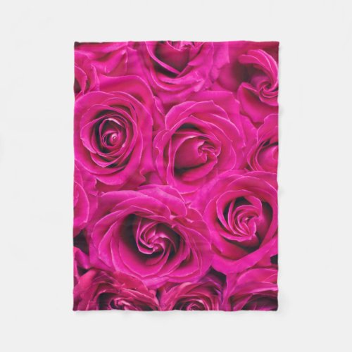 Pink Roses Love and Romance Fleece Blanket