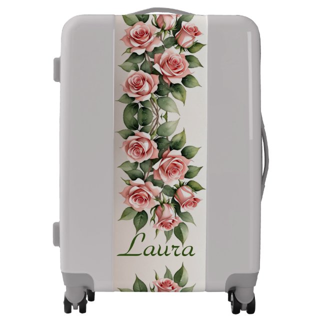 Pink Roses  Luggage (Front)