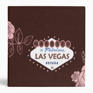 Pink Roses Married in Las Vegas Wedding Album Binder
