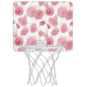 Pink roses mini basketball hoop
