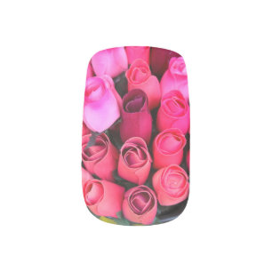 pink roses minx nail art