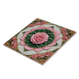 Pink Roses Modern Beautiful Collection Ceramic Tile