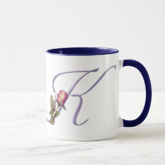 Pink Roses Monogram K Mug