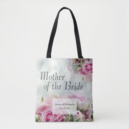 Pink Roses Mother of the Bride Wedding Gift Swag  Tote Bag