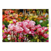 Pink roses Mother's Day greeting card (Front Horizontal)