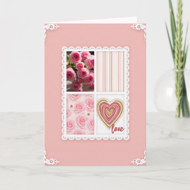 Pink Roses Mothers Day Love Card (Front)