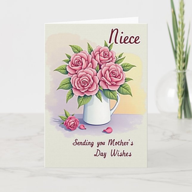 Pink Roses Mothers Love Card (Front)