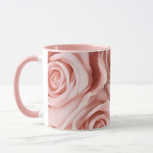 Pink roses mug