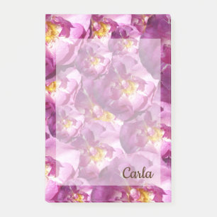 Pink Roses Name custom Post-It Notes