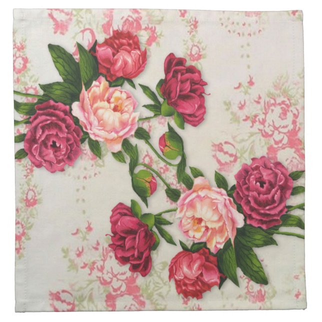 Pink Roses Napkin (Front)