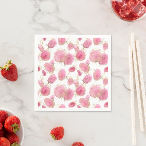 Pink roses napkins