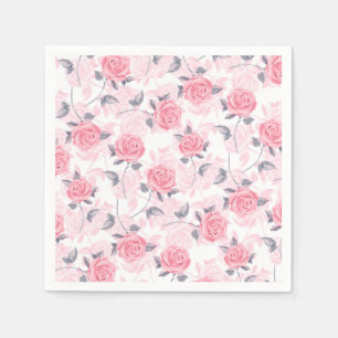 Pink roses napkins