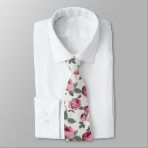 Pink Roses Neck Tie