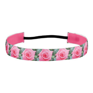 Pink Roses Non-Slip Headbands