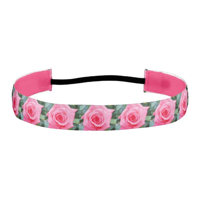 Pink Roses Non-Slip Headbands (Front)