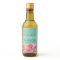 Pink Roses on Glitzy Aqua Sparkling Wine Label