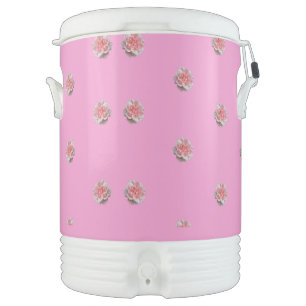 Pink Roses on Pink Beverage Cooler