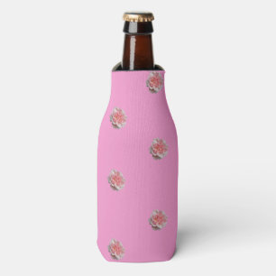 Pink Roses on Pink Bottle Cooler