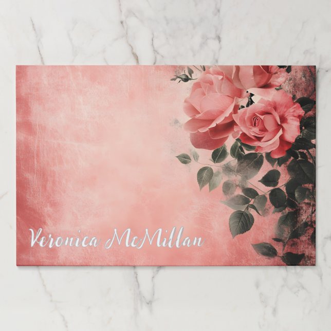 Pink Roses on the Pink Background  Paper Pad (Front)