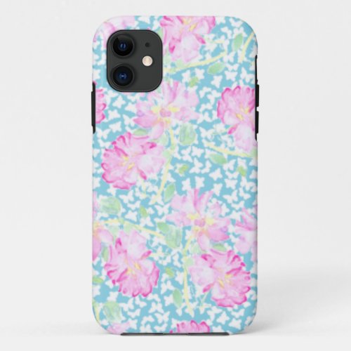 Pink Roses on Turquoise 55s Case_Mate Xtreme Case