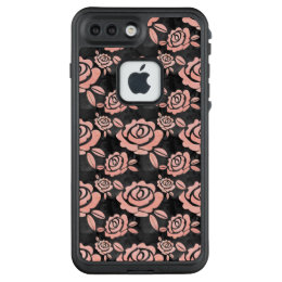 Pink Roses ona a Black Backround LifeProof FRĒ iPhone 7 Plus Case