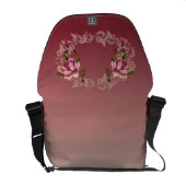 Pink Roses Ornamental Messenger Bag (Back Open)