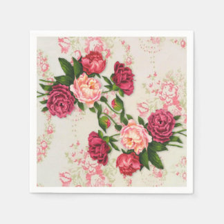 Pink Roses Paper Napkins