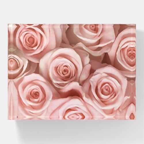 Pink roses paperweight