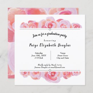 Pink Roses Party Invitations