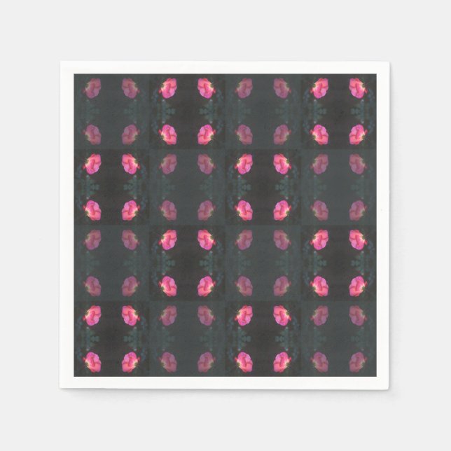 Pink Roses Pattern Napkins (Front)