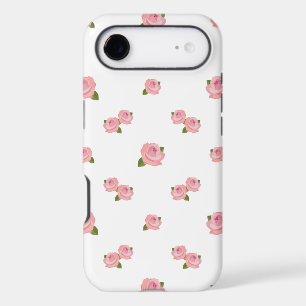 Pink Roses Pattern on White iPhone 17 Air Case