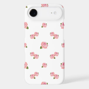 Pink Roses Pattern on White iPhone 17 Air Case