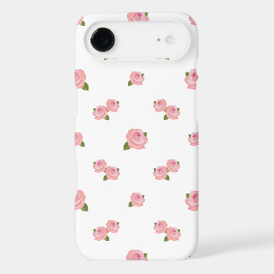Pink Roses Pattern on White iPhone 17 Air Case