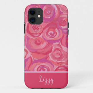 Pink roses pattern Personalized iPhone Case