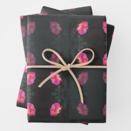 Pink Roses Pattern Wrapping Paper Sheets