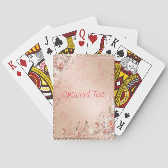 Pink Roses, Pearls & Gems   Poker Cards (Back)
