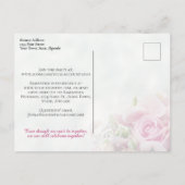Pink Roses & Peony Buds Virtual Bridal Shower Invitation Postcard (Back)