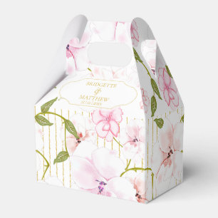 Pink Roses Personalized Wedding Favor Boxes