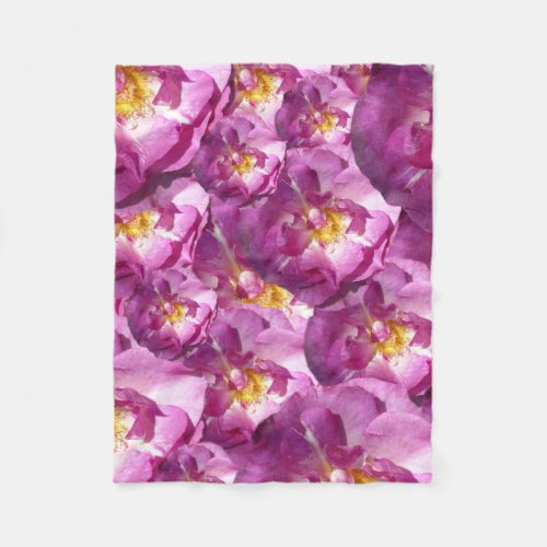 Pink Roses Photo Fleece Blanket Small