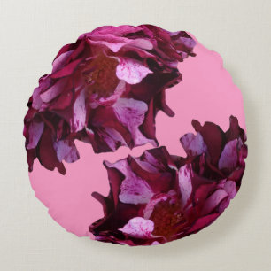 Pink Roses Photo Round throw cushion