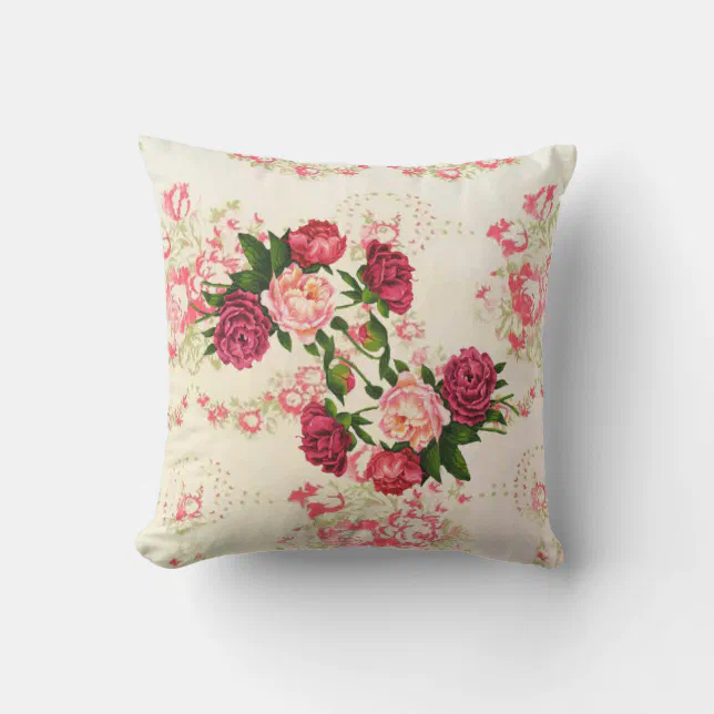 Pink Roses Pillow | Zazzle