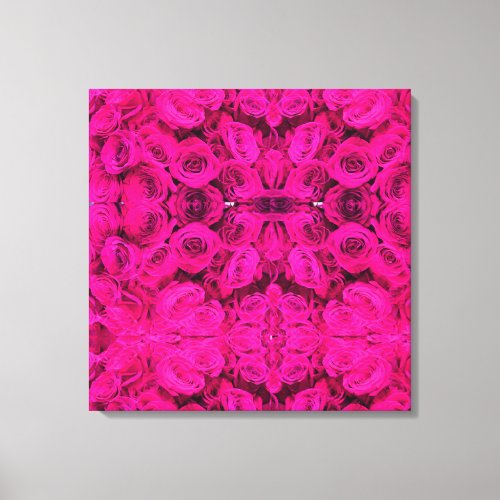 Pink roses pink flowers pink floral canvas print